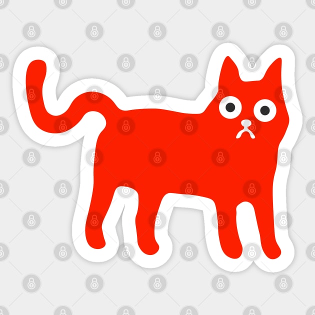 Little Red Cat (No Background) Sticker by Huge Potato